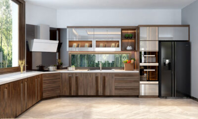 Mẫu Tủ bếp gỗ Óc Chó - TBGOC6