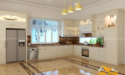 Tủ bếp gỗ Sồi Mỹ
