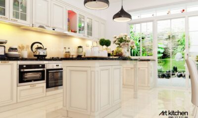 Tủ bếp gỗ Sồi Mỹ