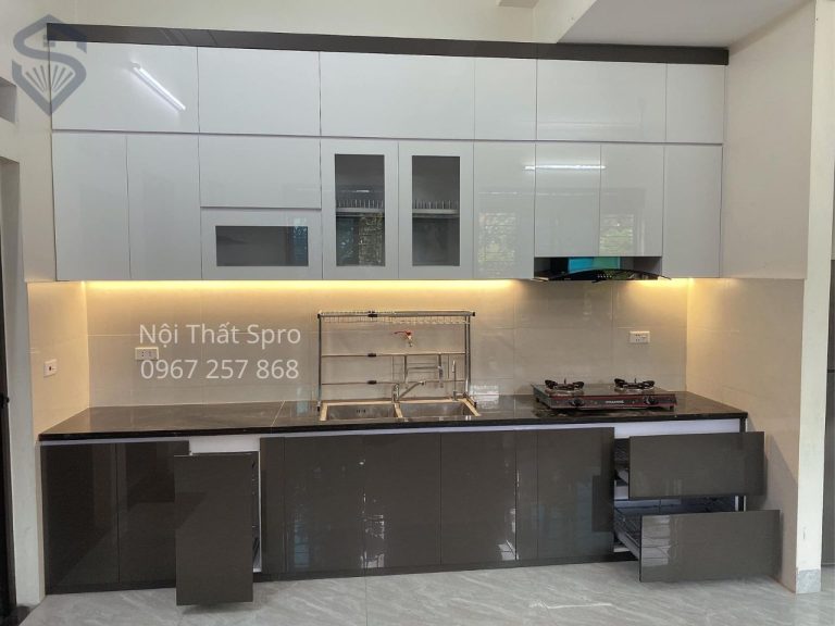 tủ bếp acrylic Hưng Yên đẹp hiện đại giá xưởng