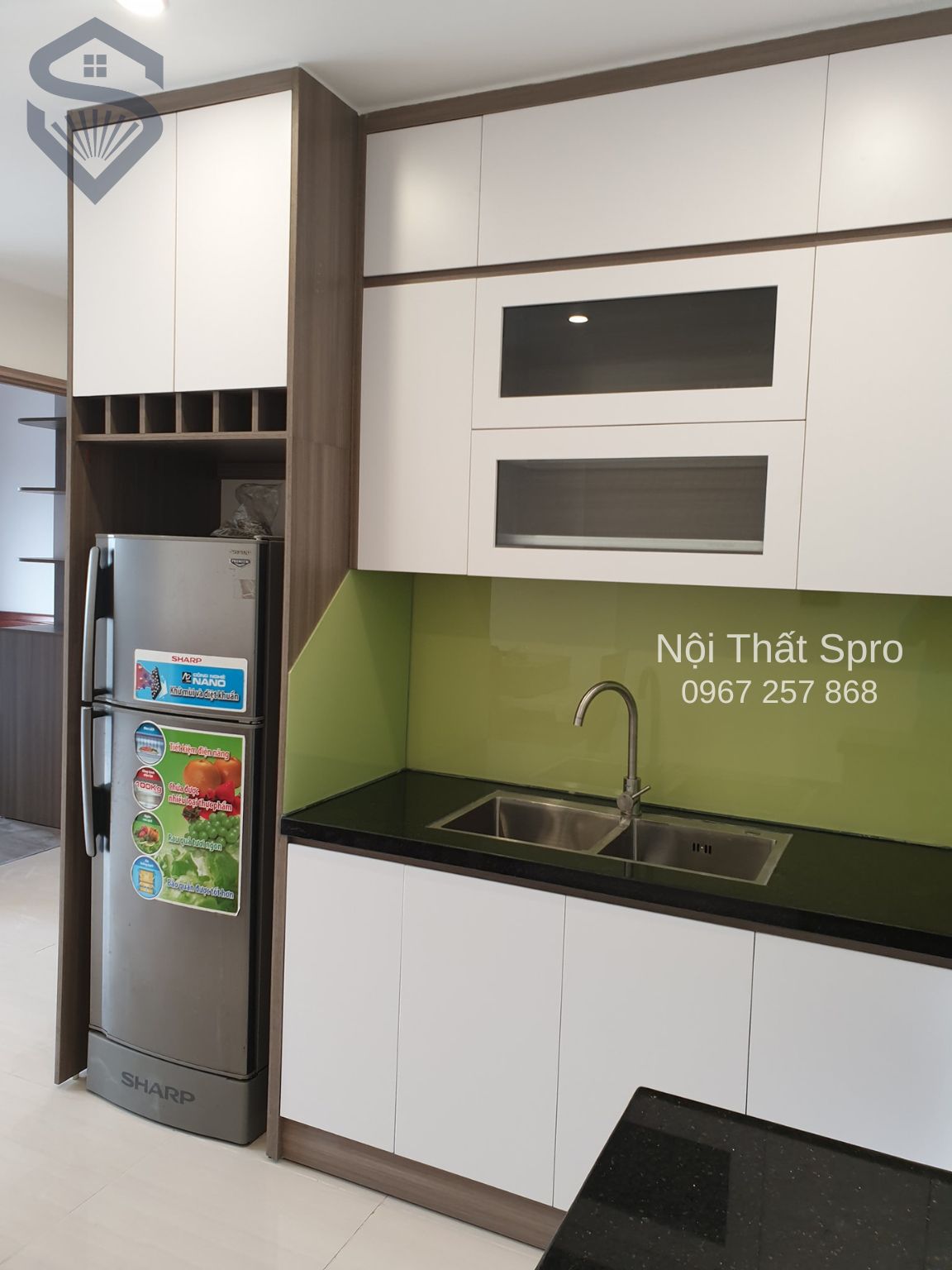 mẫu tủ bếp acrylic đẹp giá hợp lý tại Hưng Yên